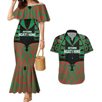 Custom Aotearoa Ngati Hine Couples Matching Mermaid Dress and Hawaiian Shirt Maori Pattern New Zealand - Polynesian Pride