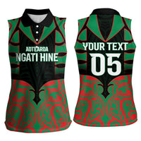 Custom Aotearoa Ngati Hine Women Sleeveless Polo Shirt Maori Pattern New Zealand DT05 - Polynesian Pride