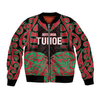Custom Aotearoa Tuhoe Bomber Jacket Maori Pattern New Zealand - Polynesian Pride