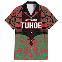Custom Aotearoa Tuhoe Family Matching Off The Shoulder Long Sleeve Dress and Hawaiian Shirt Maori Pattern New Zealand - Polynesian Pride
