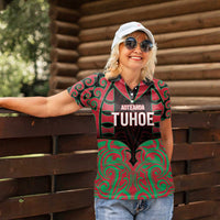 Custom Aotearoa Tuhoe Women Polo Shirt Maori Pattern New Zealand - Polynesian Pride