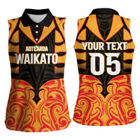 Custom Aotearoa Waikato Women Sleeveless Polo Shirt Maori Pattern New Zealand DT05 - Polynesian Pride