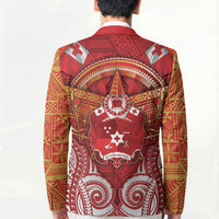 Tonga King's Birthday Blazer Gold Royal Crown Tribal Patterns DT05 - Polynesian Pride
