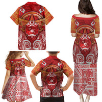 Tonga King's Birthday Family Matching Puletasi and Hawaiian Shirt Gold Royal Crown Tribal Patterns DT05 - Polynesian Pride