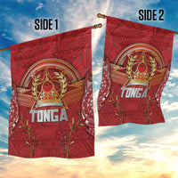 Tonga King's Birthday Garden Flag Gold Royal Crown Tribal Patterns
