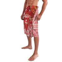 Tonga King's Birthday Lavalava Gold Royal Crown Tribal Patterns DT05 - Polynesian Pride