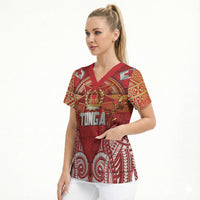 Tonga King's Birthday Scrub Top Gold Royal Crown Tribal Patterns DT05 - Polynesian Pride
