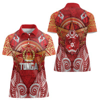 Tonga King's Birthday Women Polo Shirt Gold Royal Crown Tribal Patterns DT05 - Polynesian Pride