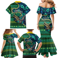Personalised Solomon Islands Independence Day Family Matching Mermaid Dress and Hawaiian Shirt Crocodile Hibiscus Tribal Pattern DT05 - Polynesian Pride