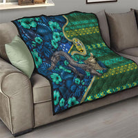 Solomon Islands Independence Day Quilt Crocodile Hibiscus Tribal Pattern DT05 - Polynesian Pride