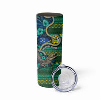 Personalised Solomon Islands Independence Day Skinny Tumbler Crocodile Hibiscus Tribal Pattern DT05 - Polynesian Pride
