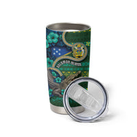 Personalised Solomon Islands Independence Day Tumbler Cup Crocodile Hibiscus Tribal Pattern DT05 - Polynesian Pride