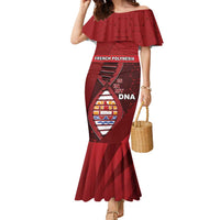 French Polynesia Is In My DNA Family Matching Mermaid Dress and Hawaiian Shirt DT05 Mom's Dress Red - Polynesian Pride