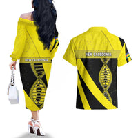 New Caledonia Is In My DNA Couples Matching Off The Shoulder Long Sleeve Dress and Hawaiian Shirt DT05 - Polynesian Pride