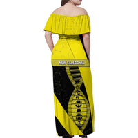 New Caledonia Is In My DNA Family Matching Off Shoulder Maxi Dress and Hawaiian Shirt DT05 - Polynesian Pride