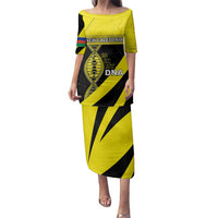 New Caledonia Is In My DNA Family Matching Puletasi and Hawaiian Shirt DT05 Mom's Dress Yellow - Polynesian Pride