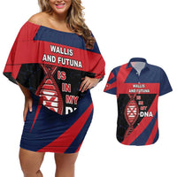 Wallis And Futuna Is In My DNA Couples Matching Off Shoulder Short Dress and Hawaiian Shirt DT05 Multicolor - Polynesian Pride