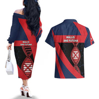 Wallis And Futuna Is In My DNA Couples Matching Off The Shoulder Long Sleeve Dress and Hawaiian Shirt DT05 - Polynesian Pride