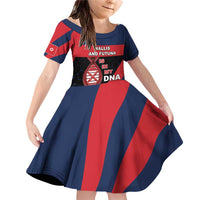 Wallis And Futuna Is In My DNA Family Matching Off Shoulder Short Dress and Hawaiian Shirt DT05 Daughter's Dress Multicolor - Polynesian Pride