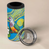 Personalised Palau Biib Bird 4 in 1 Can Cooler Tumbler Rur Flower And Rock Islands Patterns DT05 - Polynesian Pride