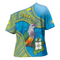 Personalised Palau Biib Bird Cross Shoulder Shirt Rur Flower And Rock Islands Patterns DT05 - Polynesian Pride