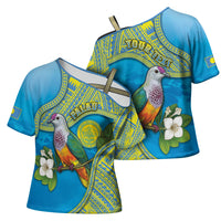 Personalised Palau Biib Bird Cross Shoulder Shirt Rur Flower And Rock Islands Patterns DT05 - Polynesian Pride