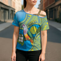 Personalised Palau Biib Bird Cross Shoulder Shirt Rur Flower And Rock Islands Patterns DT05 - Polynesian Pride