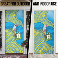 Personalised Palau Biib Bird Door Cover Rur Flower And Rock Islands Patterns DT05 - Polynesian Pride
