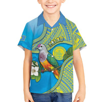 Personalised Palau Biib Bird Family Matching Off Shoulder Maxi Dress and Hawaiian Shirt Rur Flower And Rock Islands Patterns