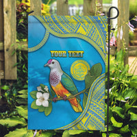 Personalised Palau Biib Bird Garden Flag Rur Flower And Rock Islands Patterns DT05 Garden Flag Blue - Polynesian Pride