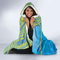 Personalised Palau Biib Bird Hooded Blanket Rur Flower And Rock Islands Patterns DT05 - Polynesian Pride