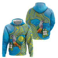 Personalised Palau Biib Bird Hoodie Rur Flower And Rock Islands Patterns DT05 - Polynesian Pride