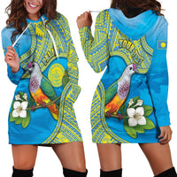 Personalised Palau Biib Bird Hoodie Dress Rur Flower And Rock Islands Patterns DT05 - Polynesian Pride
