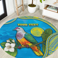Personalised Palau Biib Bird Round Carpet Rur Flower And Rock Islands Patterns