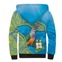 Personalised Palau Biib Bird Sherpa Hoodie Rur Flower And Rock Islands Patterns DT05 - Polynesian Pride
