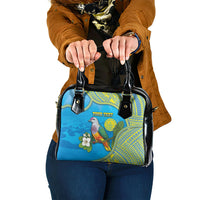 Personalised Palau Biib Bird Shoulder Handbag Rur Flower And Rock Islands Patterns