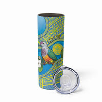 Personalised Palau Biib Bird Skinny Tumbler Rur Flower And Rock Islands Patterns DT05 - Polynesian Pride