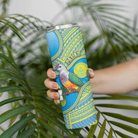 Personalised Palau Biib Bird Skinny Tumbler Rur Flower And Rock Islands Patterns DT05 - Polynesian Pride