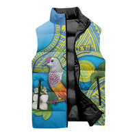 Personalised Palau Biib Bird Sleeveless Puffer Jacket Rur Flower And Rock Islands Patterns DT05 - Polynesian Pride