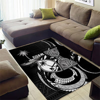 Guam Liberation Day Area Rug Black White Latte Stone Tribal Patterns