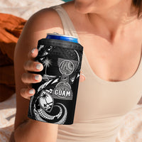 Personalised Guam Liberation Day 4 in 1 Can Cooler Tumbler Black White Latte Stone Tribal Patterns DT05 - Polynesian Pride