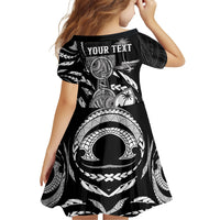 Personalised Guam Liberation Day Family Matching Mermaid Dress and Hawaiian Shirt Black White Latte Stone Tribal Patterns