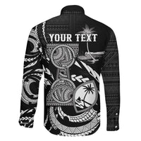 Personalised Guam Liberation Day Family Matching Short Sleeve Bodycon Dress and Hawaiian Shirt Black White Latte Stone Tribal Patterns