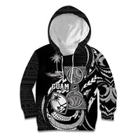 Personalised Guam Liberation Day Kid Hoodie Black White Latte Stone Tribal Patterns DT05 Hoodie Black - Polynesian Pride