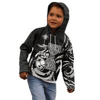 Personalised Guam Liberation Day Kid Hoodie Black White Latte Stone Tribal Patterns DT05 - Polynesian Pride