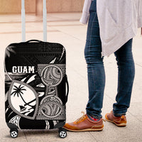 Guam Liberation Day Luggage Cover Black White Latte Stone Tribal Patterns