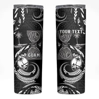 Personalised Guam Liberation Day Skinny Tumbler Black White Latte Stone Tribal Patterns DT05 Black - Polynesian Pride