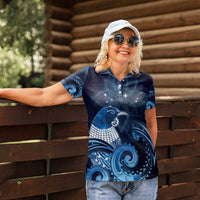 New Zealand Matariki Women Polo Shirt Maori Tui Bird Blue Galaxy DT05 - Polynesian Pride