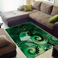 New Zealand Matariki Area Rug Maori Tui Bird Green Galaxy