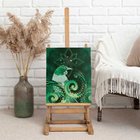 New Zealand Matariki Canvas Wall Art Maori Tui Bird Green Galaxy